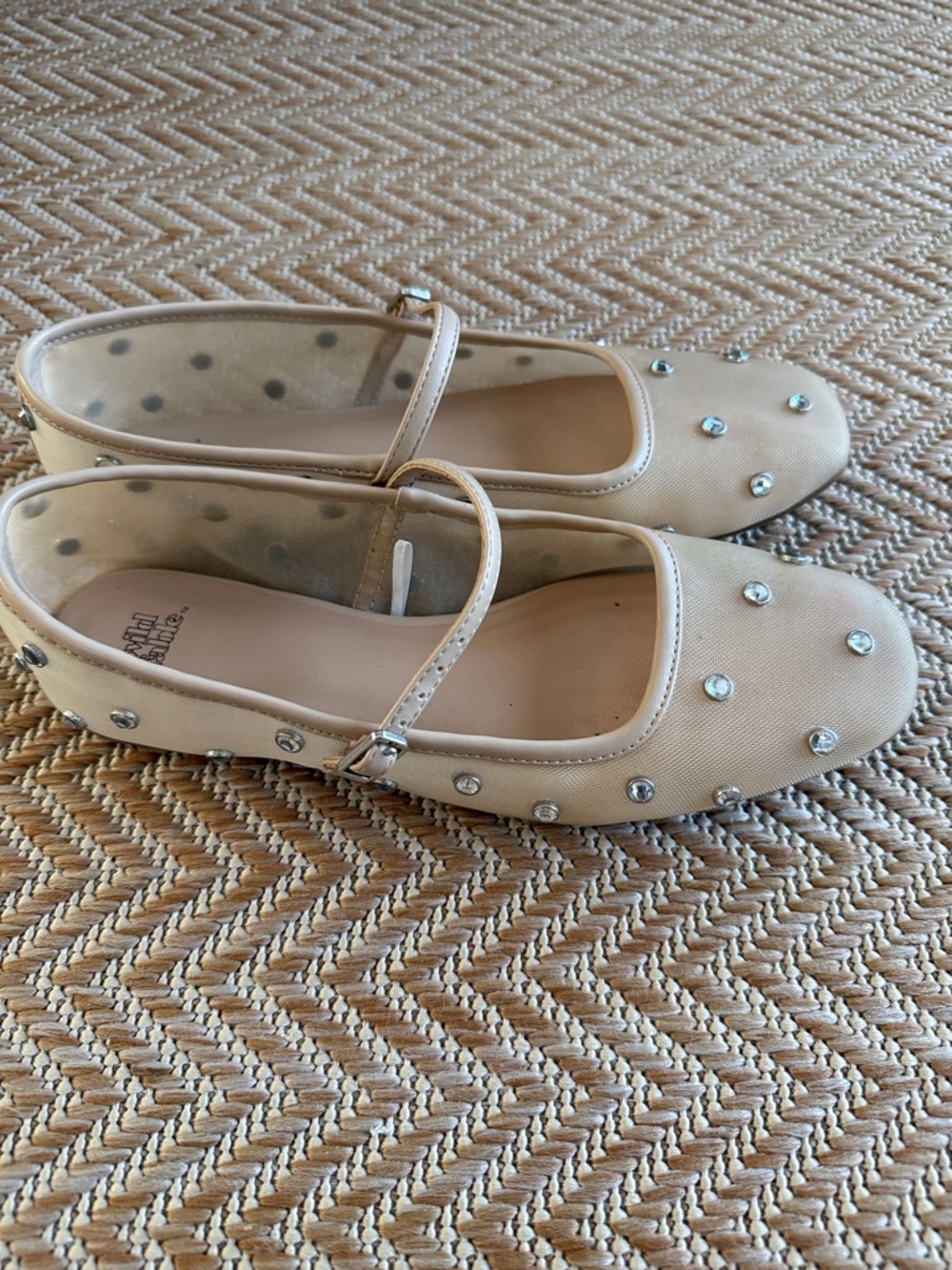 wild fable Nude/Tan Mary Jane Flats with Rhinestone Studs - Picture 5 of 5